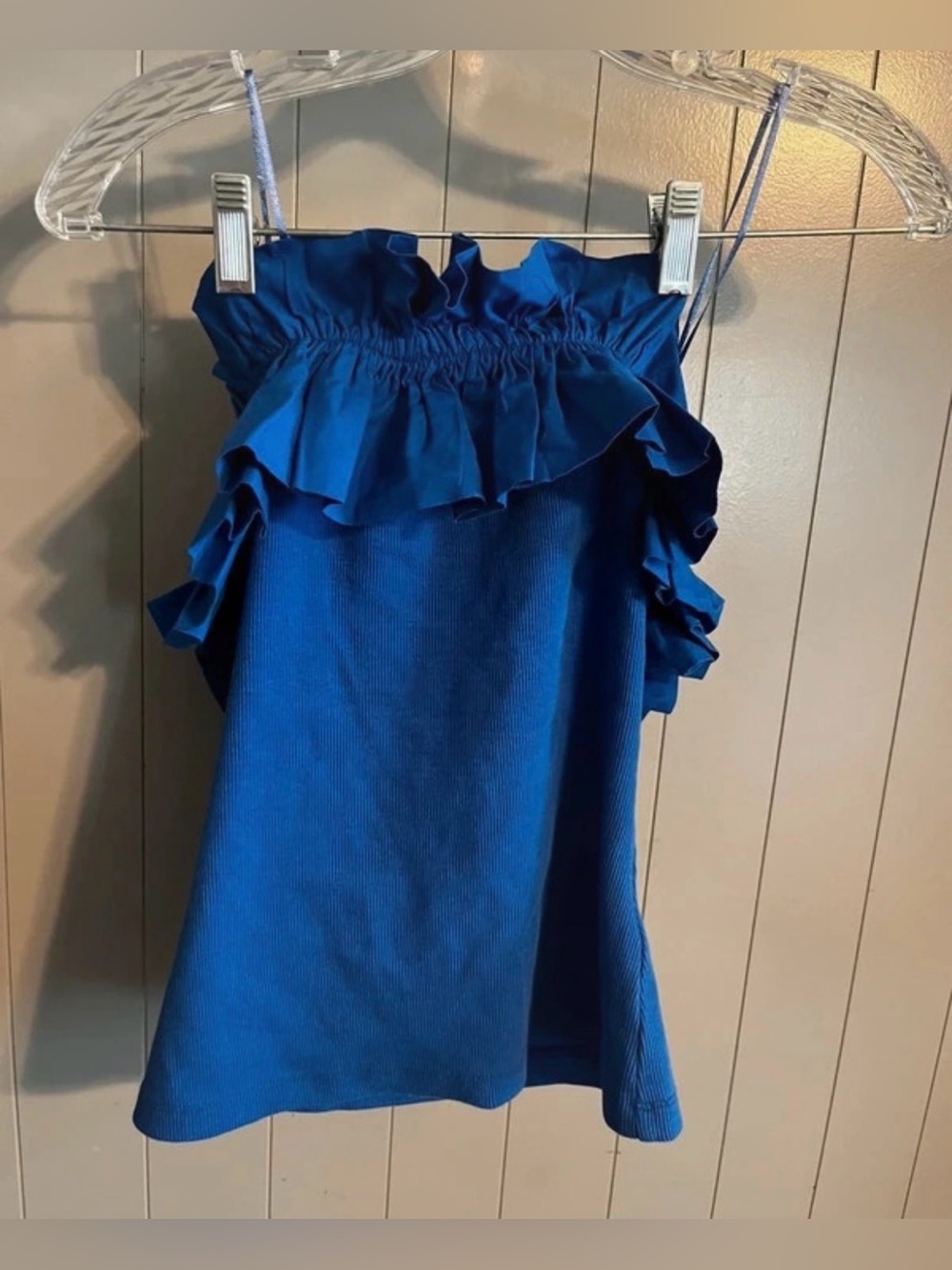 Maeve Poplin Ruffle Tube Top from Anthropologie